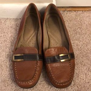 Naturalizer Brown Leather Flat Shoes size 9M